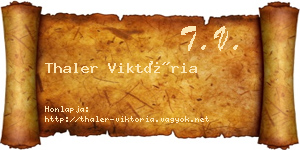 Thaler Viktória névjegykártya